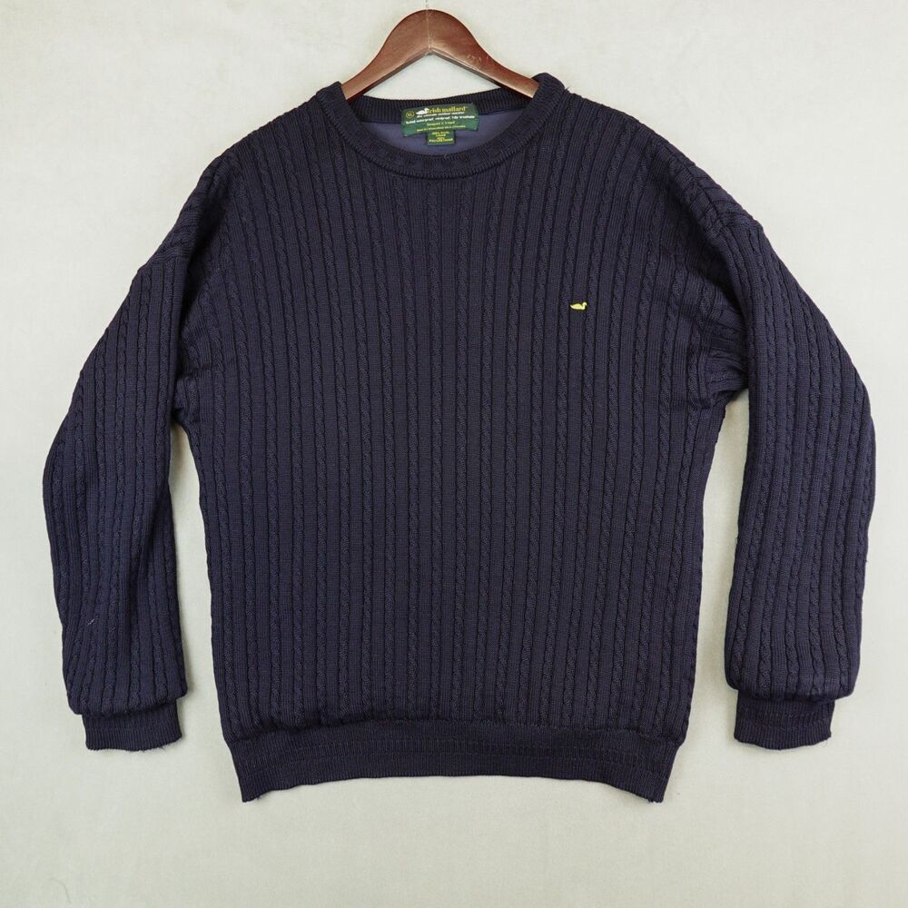Irish Mallard Sweater Mens XL Blue Waterproof Wool Cable Knit Windproof Lined